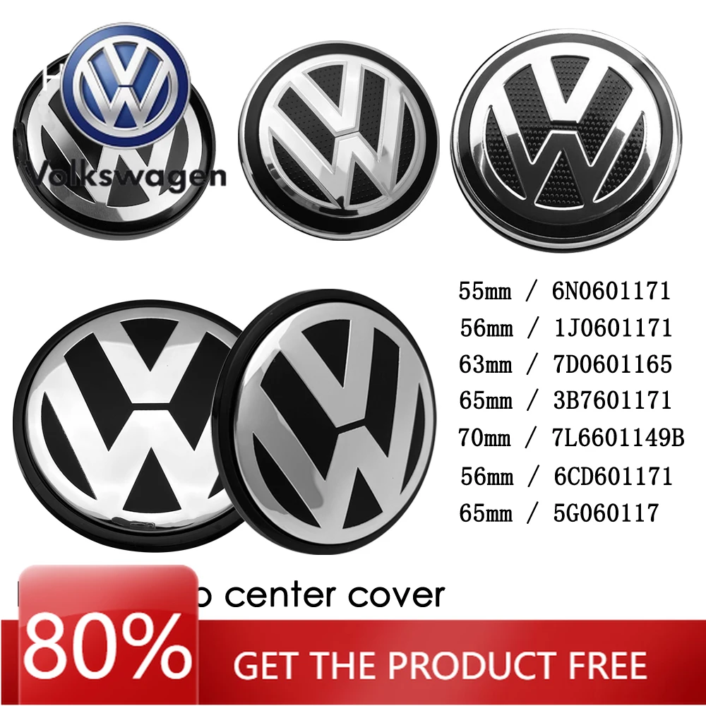 

Hub Caps For Volkswagen Polo Tiguan Vento Sharan Golf Passat Jetta Touareg 4Pcs Car Wheel Hub Cover Rim Center Cap Decorative Ac