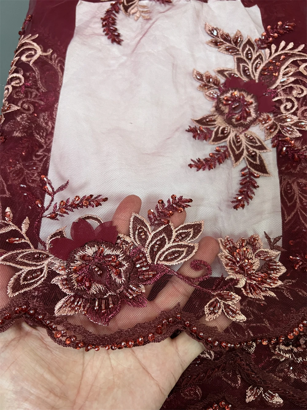 African Nigerian High-Quality Tulle Lace Fabric Organza Embroidery Guipure for Party Wedding Dress 5Yard Gown Jacquard YXZ176