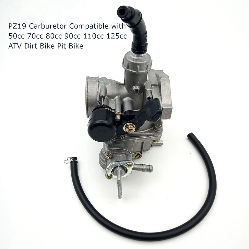 NCSMT PZ19 Carburetor Compatible with 50cc 70cc 80cc 90cc 110cc 125cc ATV Dirt Bike Pit Bike Carb, 19mm Carburetor 4 Stroke