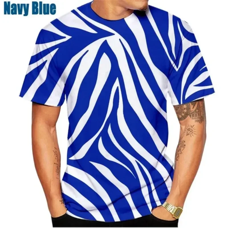 Summer Hot Sale 3D Tiger Stripe Men\'s/women\'s T Shirt 3D Printing Short-sleeved Round Neck Men\'s Tops