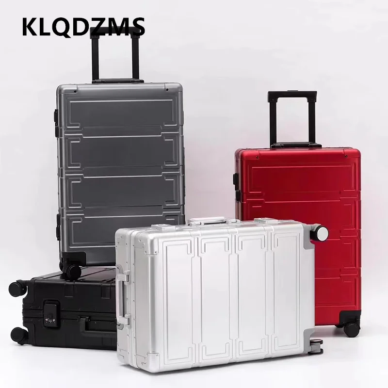 

KLQDZMS New 20"24"26"28 Inch Suitcase Men's All Aluminum Magnesium Alloy Boarding Box Women's Trolley Case Carry-on Luggage