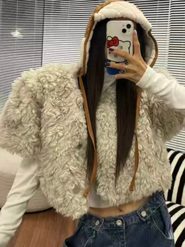 على الوجهين ارتداء فرو الضأن سترة المرأة ort Sle معطف جلد Faionable مطابقة حقيبة ربيع الخريف الشتاء تخفيف Sle