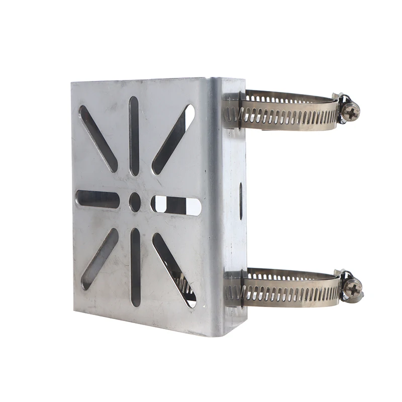 【xxx】For Outdoor Pole Monitoring Bracket Univsesial Adapter Plate 100/200mm Long Hoop With Stainless Steel Camera Mount Panel