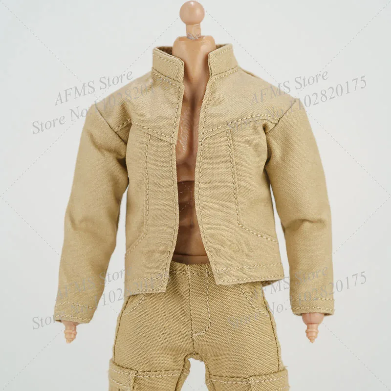 1/12 uomini soldato cappotto pantaloni Cargo Khaki Stand Collar giacca abbigliamento accessorio Fit 6 pollici Mezco NW Action Figure Model Toys