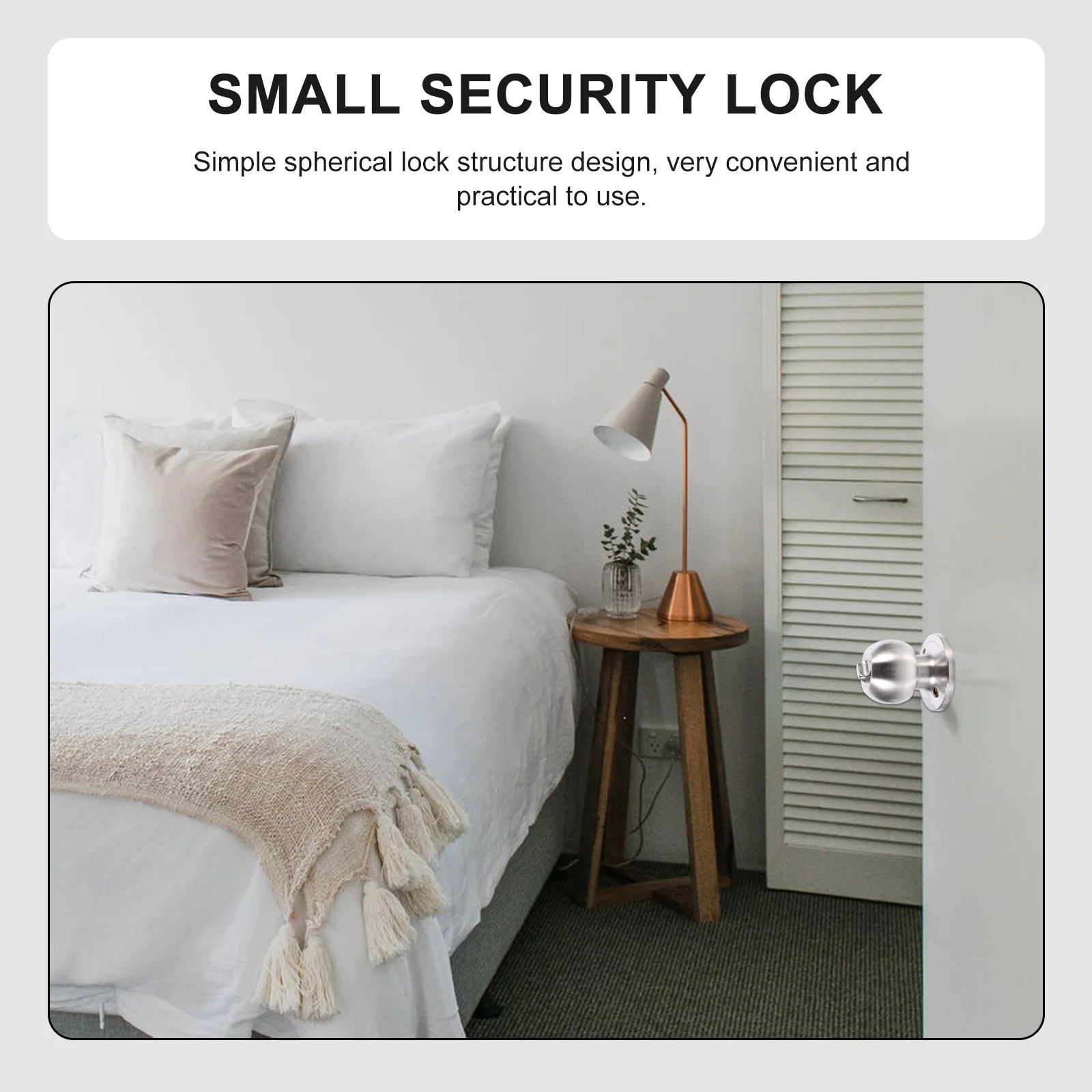 

1Set High Class Spherical Lock Stainless Steel Room Door Knob Practical Durable Longterm Use Easy Installation