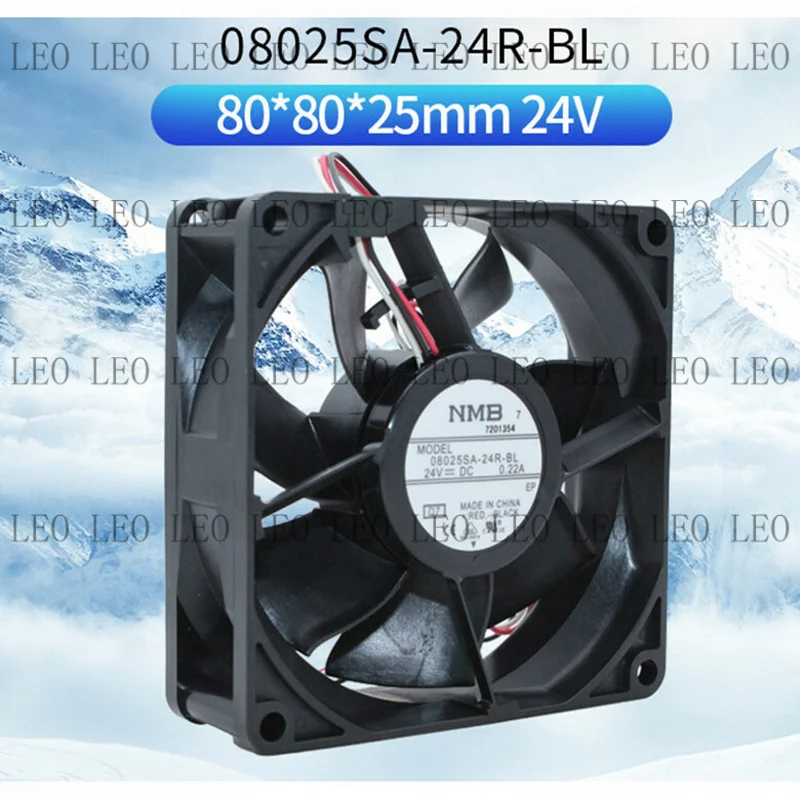 MY 1PC  Server Chassis Cooling Fan 3-wire 08025SA-24R-BL 8025 8cm 24V 0.22A