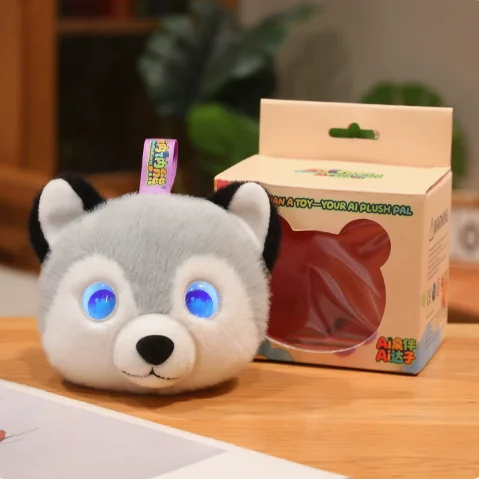 AI Smart Husky Plush Toy Interactive Talking Companion Doll,Early Education Kids Stuffed Toy with Glowing Eyes,PP Cotton Childre view 5