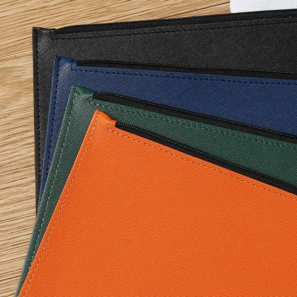 Large Capacity A4 Imitation Leather File Folder Simple Thickened File Storage Bag with Rope Waterproof Business Document Bag
