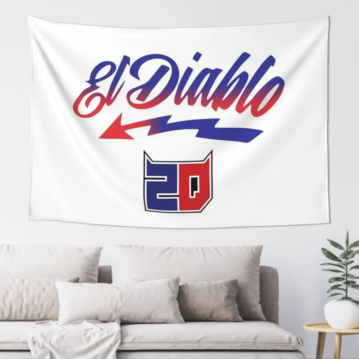 Fabio Quartararo El Diablo Tapestry Art Wall Hanging Aesthetic Home Decor Tapestries for Living Room Bedroom Dorm Room