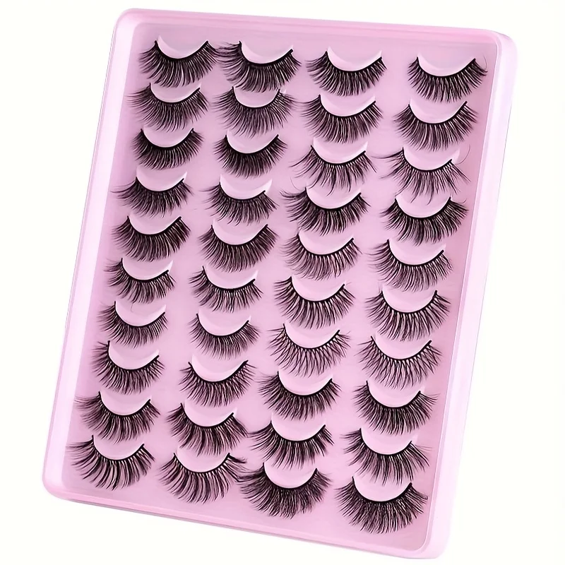 20 زوجًا من الرموش الصناعية المختلطة، يحاكي مظهر طبيعي سميك، مثالي للارتداء اليومي والمناسبات الخاصة، يعزز مكياج عينيك #1