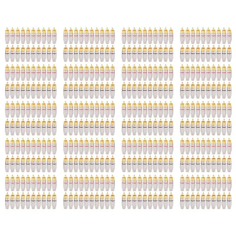 

ABAH-400 шт. RCA-разъемы для аудио- и видеокабелей с фиксацией, позолоченные