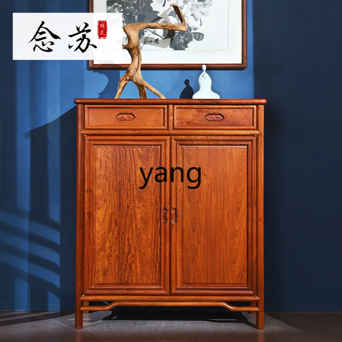 Yhl Pterocarpus Macrocarpus Chinese Cupboard Kitchen Myanmar Rosewood Storage Cabinet Tea Cabinet