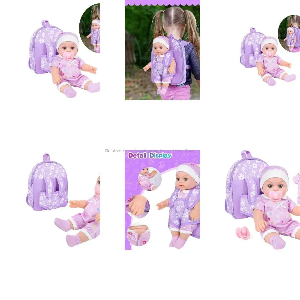 

12 дюймов Reborns Caucasian Doll Playset с рюкзаком и аксессуарами для детей интерактивной ролевой игры для детей для детей