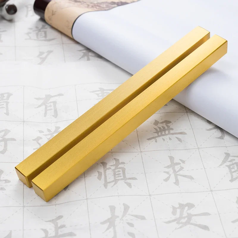 Brass Paperweights Portable Paperweights 2pcs Small Creative Chinese Tradtional Calligraphy Pen Ink Painting Paper Weight