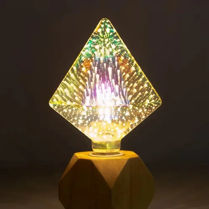 

Led Fireworks Light Bulb for Christmas Decoration Lamp 3D Pyramid Shape Outdoor Glass led lights