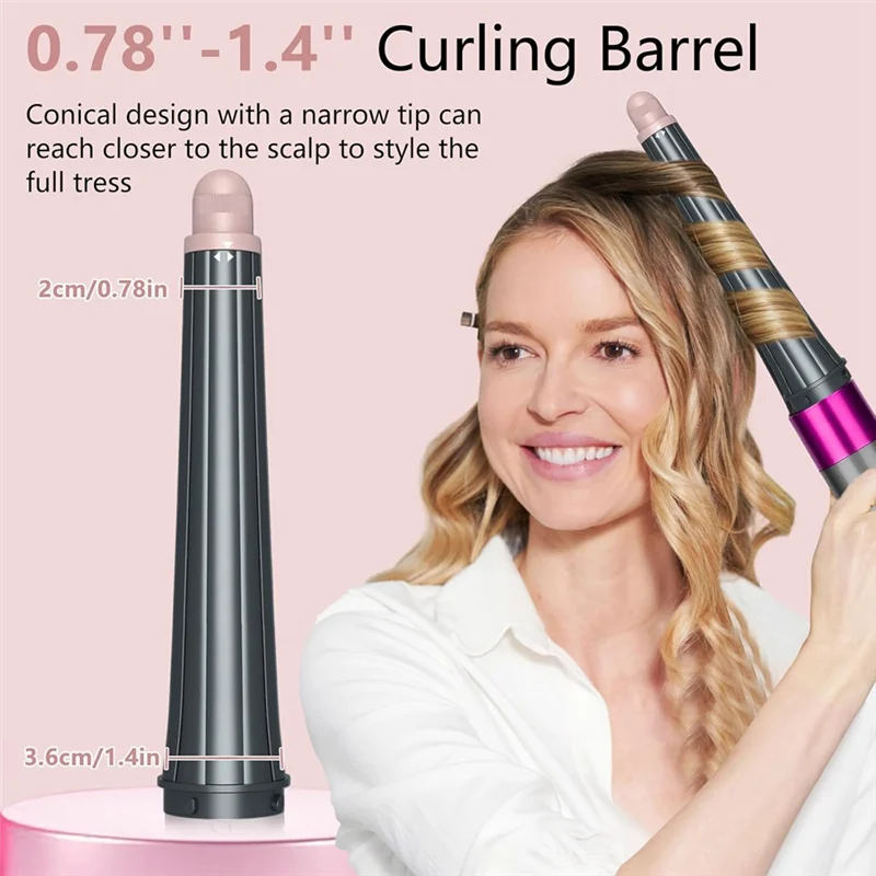 B82B-For Dyson Airwrap HS01 HS05 Styler Conical Long Curling Barrels المرفقات 0.78- 1.4 في أدوات تجعيد الشعر