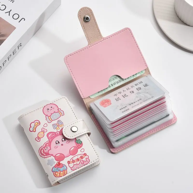 Kirby Card Holder Cute Cartoon Personality Large Capacity Multi-card Slot Clamp Sleeve Fashion Exquisite Portable Storage Bag view 4