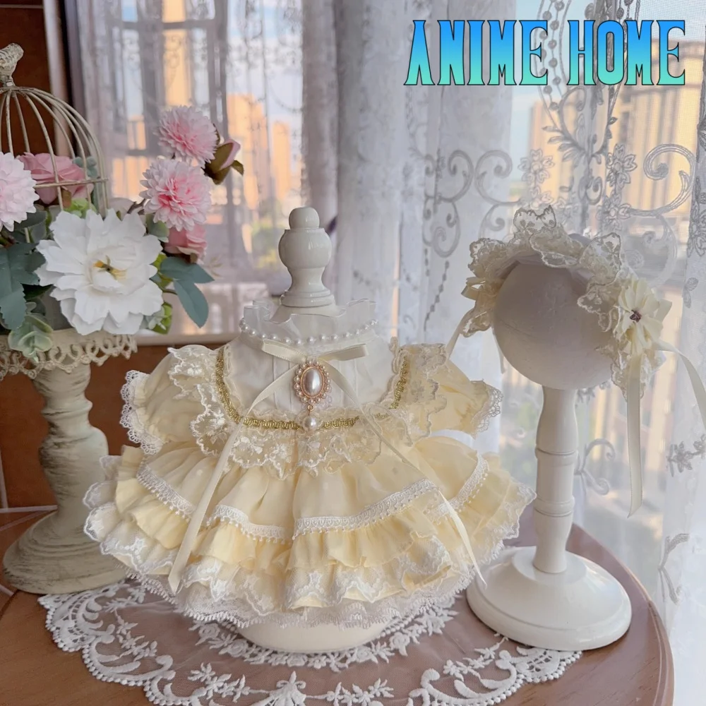 

Original Handmade Lolita Yellow Suit For 10cm 15cm 20cm 40cm Doll Toy Skirt Clothes Costume Cosplay Gift XM