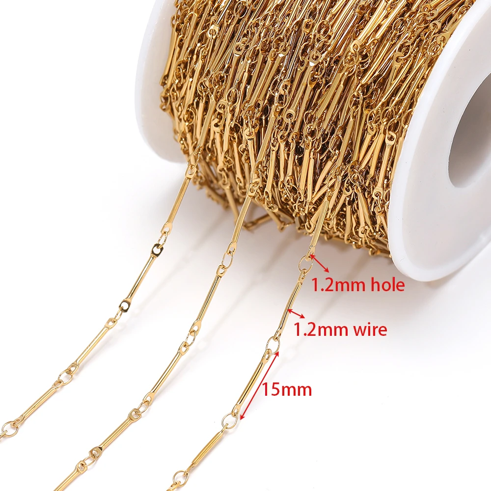 1 Meter lange, dünne Edelstahl-Gliederketten für DIY-Bastelarbeiten, Schmuckherstellung, Ohrringe, Armbänder, Halsketten, Fußkettchen und Zubehör. – Detail 1
