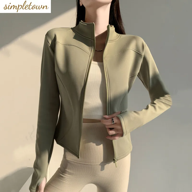 

Autumn and winter Korean version new running sports fashionable zipper long sleeved slim fit top