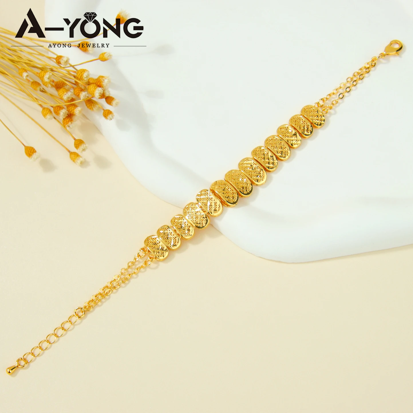 Dubai Mode-Schmuckset 24k Vergoldet Arabischer Eleganter Charm Halskette Armband Ohrringe Oman Frauen Hochzeit Party Schmuck – Detail 8