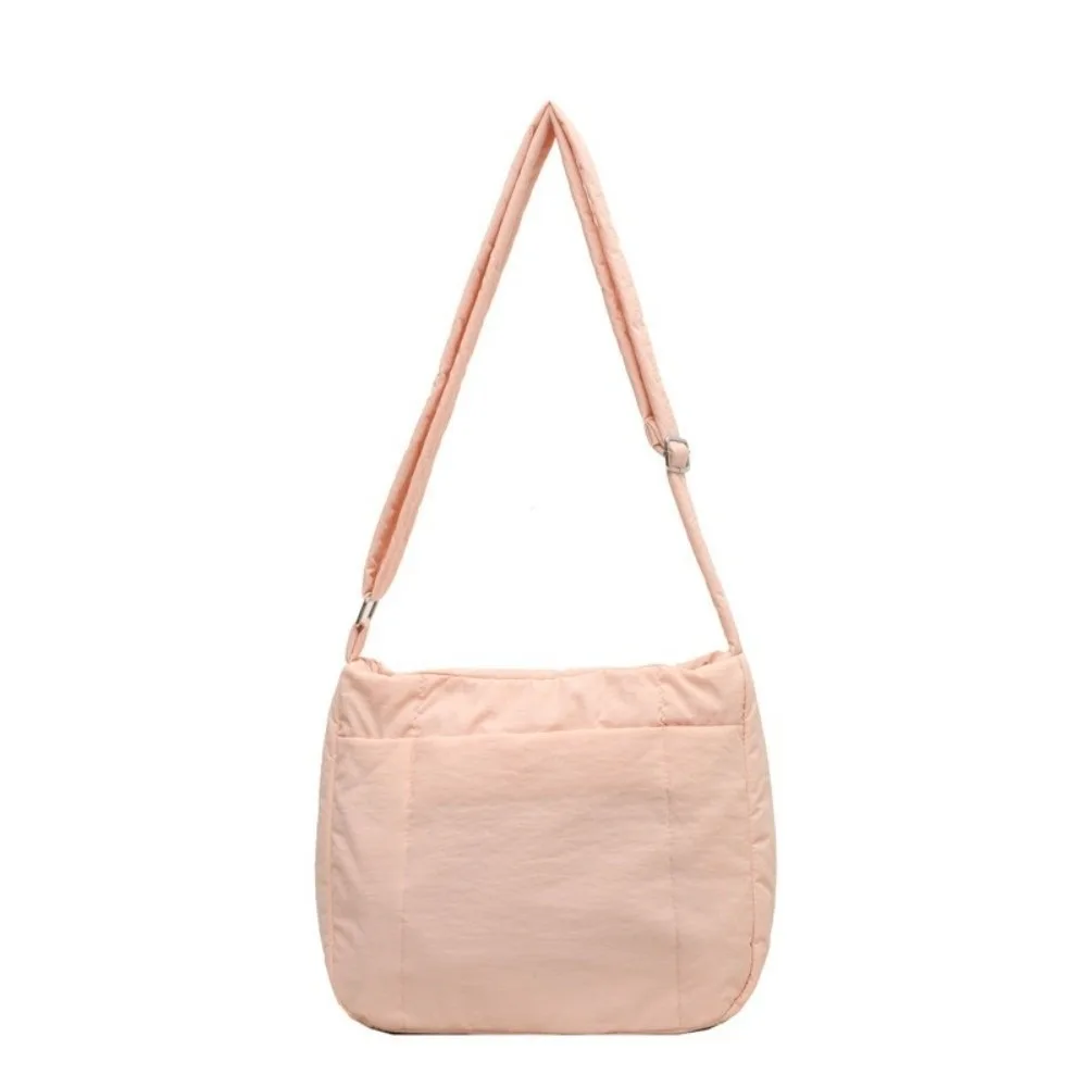 

Quilted Down Cotton Shoulder Bag Korean Style Large Capacity Cotton-padded Crossbody Bag Solid Color Space Cotton Puffy Bag Lady