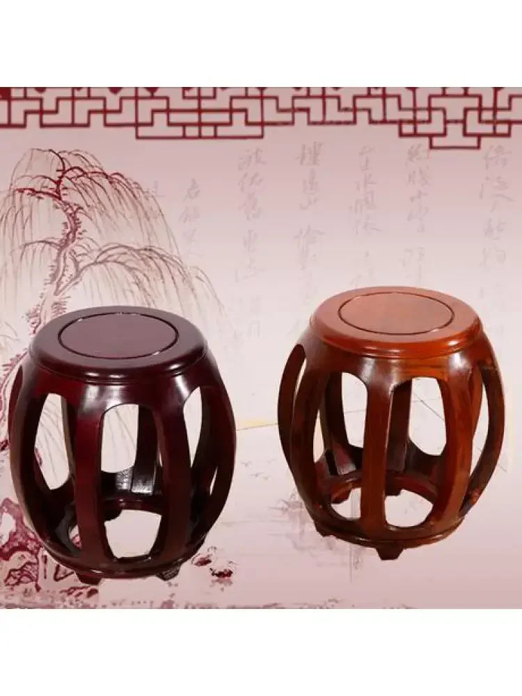 

q китайский антикварный барабан из цельного дерева, круглый барабан из массива дерева, барабан из палисандра, вышитый пирс Guzheng