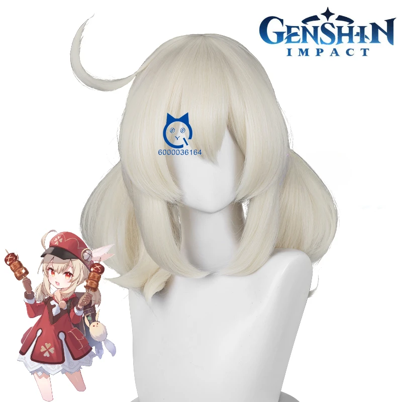 

Klee Cosplay Wig Genshin Impact Anime Expo Degree of Adaptability Double Blonde Ponytail for CosplayShow Comic Con Costume Party