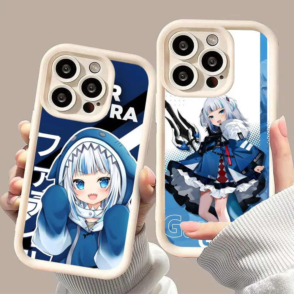 

Чехол Holo Gawr Gura для iPhone 17 16 15 14 13 12 11 Air Pro Max Plus, утолщенный, из ТПУ, разноцветный, красивый, роскошный