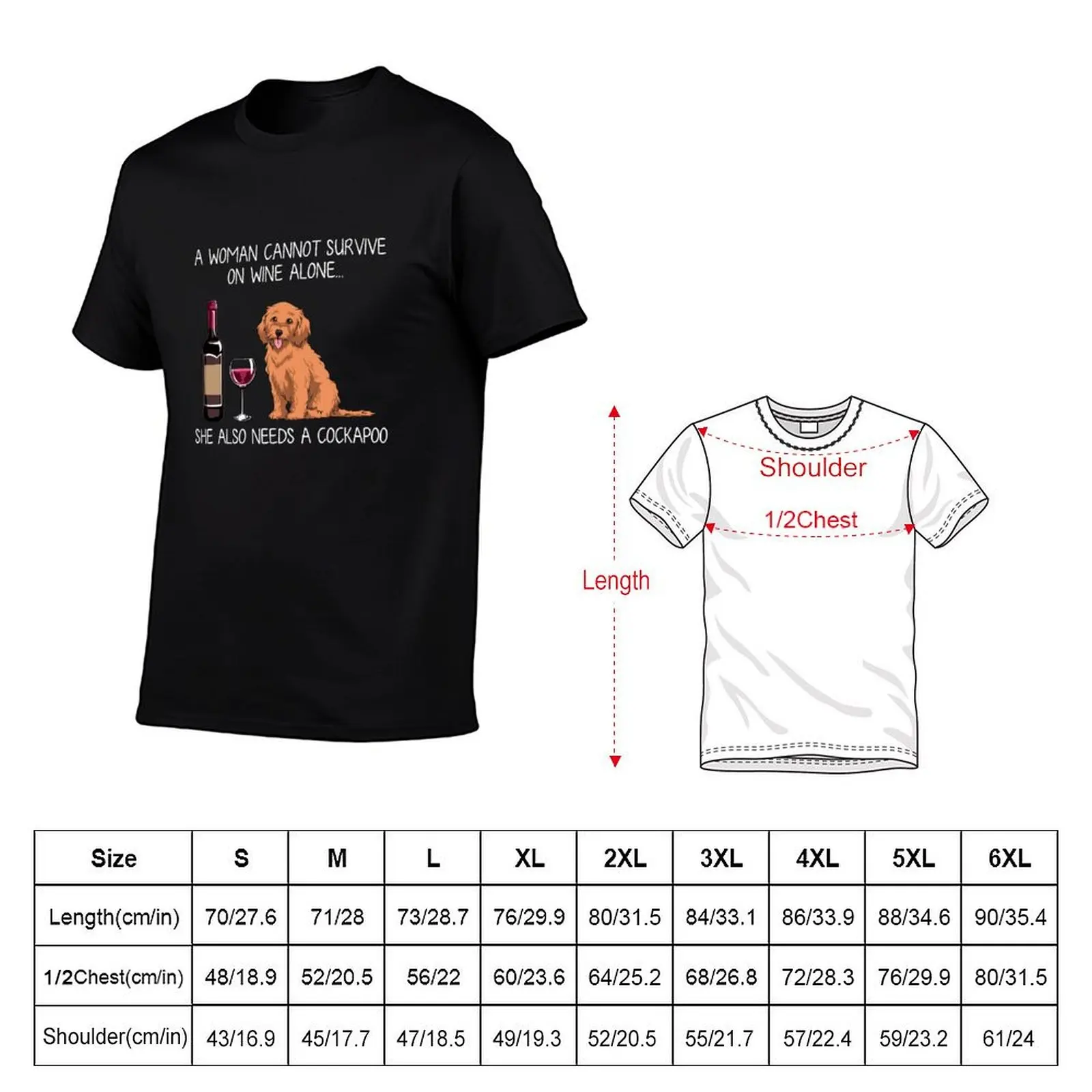 Cockapoo and wine Funny dog T-Shirt Holiday All Match T-Shirt