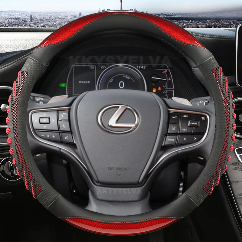 

Carbon Fiber Leather Car Steering Wheel Cover For Lexus is250 RX350 is350 GX460 is300 ES350 RC LS NX CT200h Auto Accessories