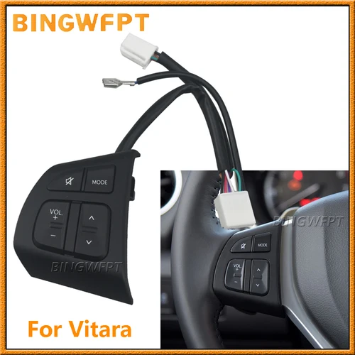 Interruptor de Control de crucero del volante, botón de volumen de Audio multifunción para Suzuki Swift SX4 S-CROSS Vitara 2016-2018, acceso izquierdo
