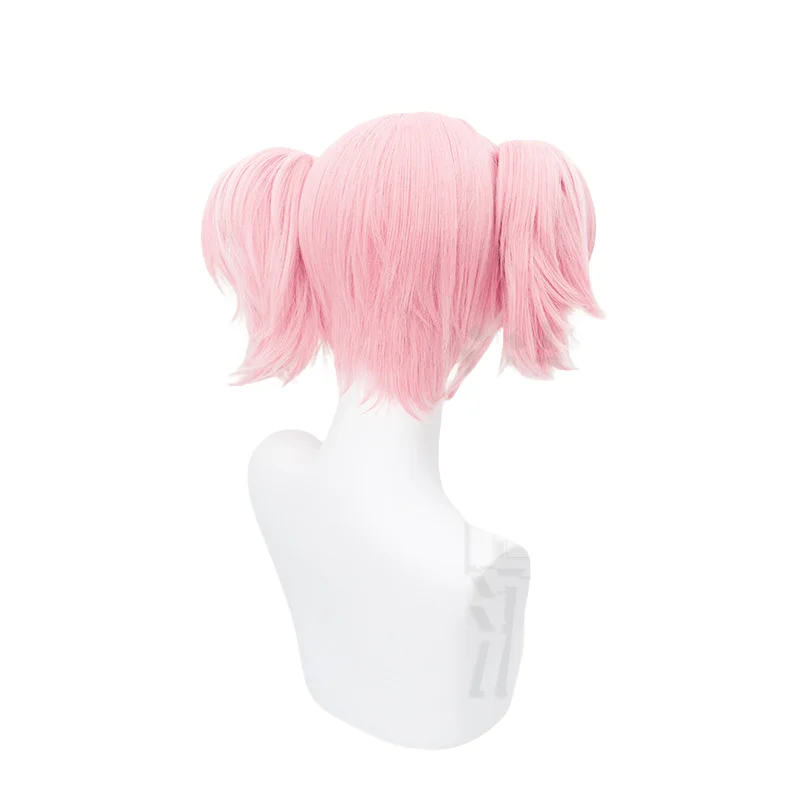 Puella Magi Madoka Magica peruca de cabelo sintético, Kaname Madoka COS perucas, 30cm, rosa, resistente ao calor, Halloween Party Cosplay, Cap