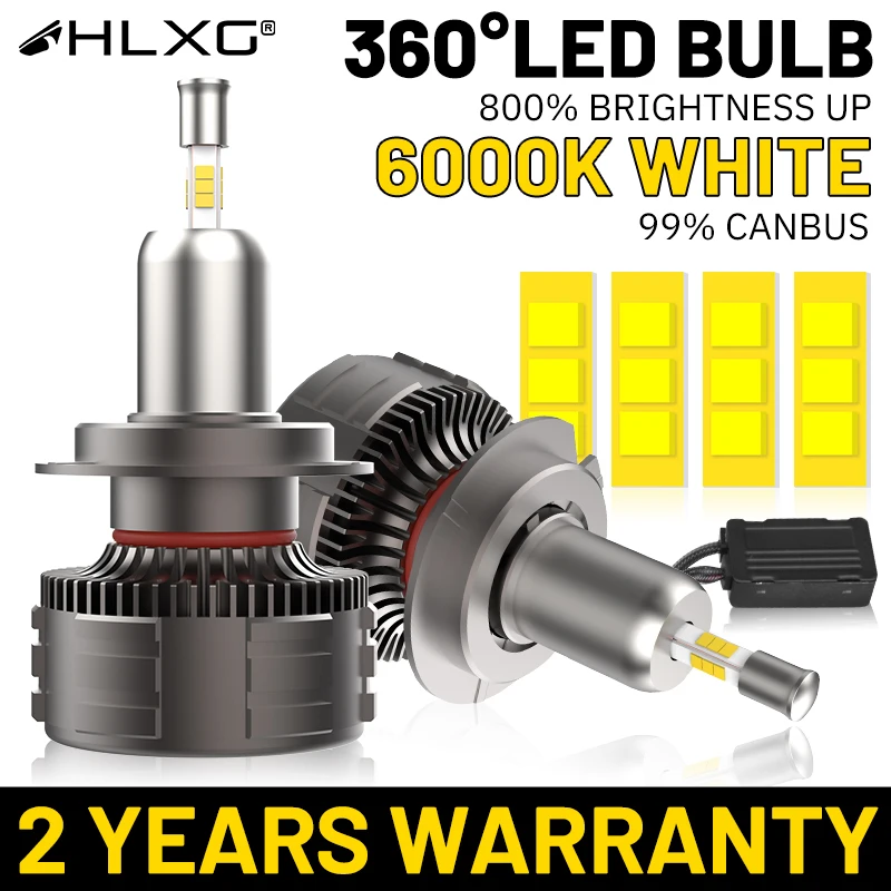

H4 H7 H11 LED Headlight CANBUS NO ERROR H1 H8 H9 HB3 9005 HB4 9006 6000K Turbo Car Headlamp Fog Lamps High Low Beam High Power