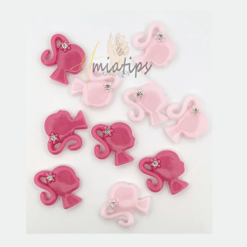 3D Pink Girl Kawaii Nail Charms Resin Cartoon Nail Art DIY Nails Decoration Luxury Accessory DIY Manicure Designs