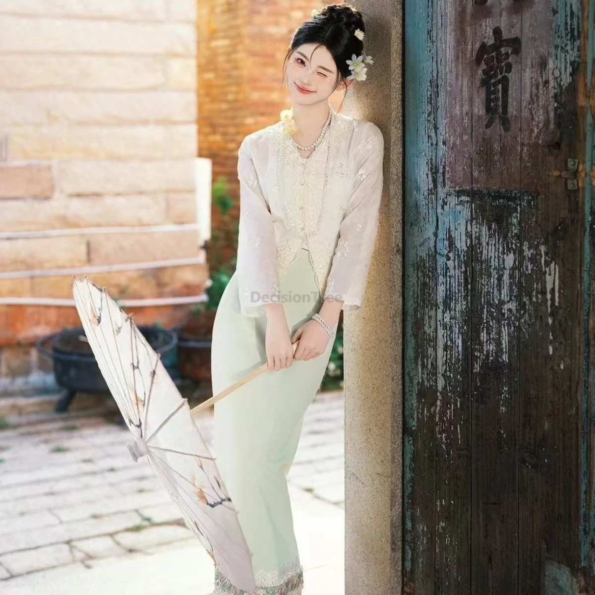 

2025 chinese xishaungbanna ethnic garment travel photography thailand clothing southeast asian style temperament women's clothes