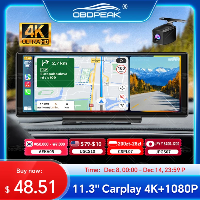 113-obdpeak-k2-pro-dash-cam-4k-dvr-gps-navigation-sans-fil-carplay-et-android-auto-tableau-de-bord-enregistreur-video-universel-double-objectif