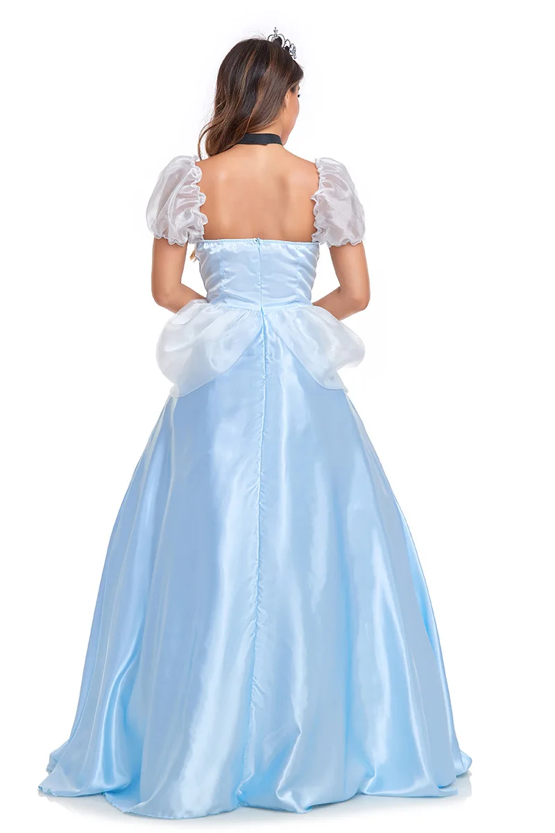 Blue Cinderella Costume Dr Large Size loween Stage Performance Costume Long Skirt Real ot Fairy T Theme Women's Wear