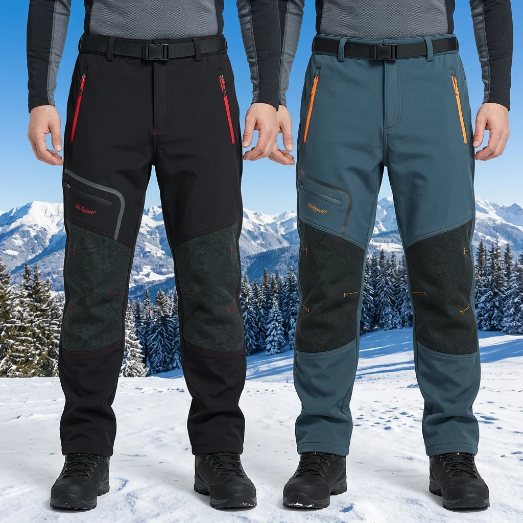 

Softshell Fleece Lined Men Snow Pants Waterproof Winter Outdoor Ski Snowboard Hunting Hiking Trousers