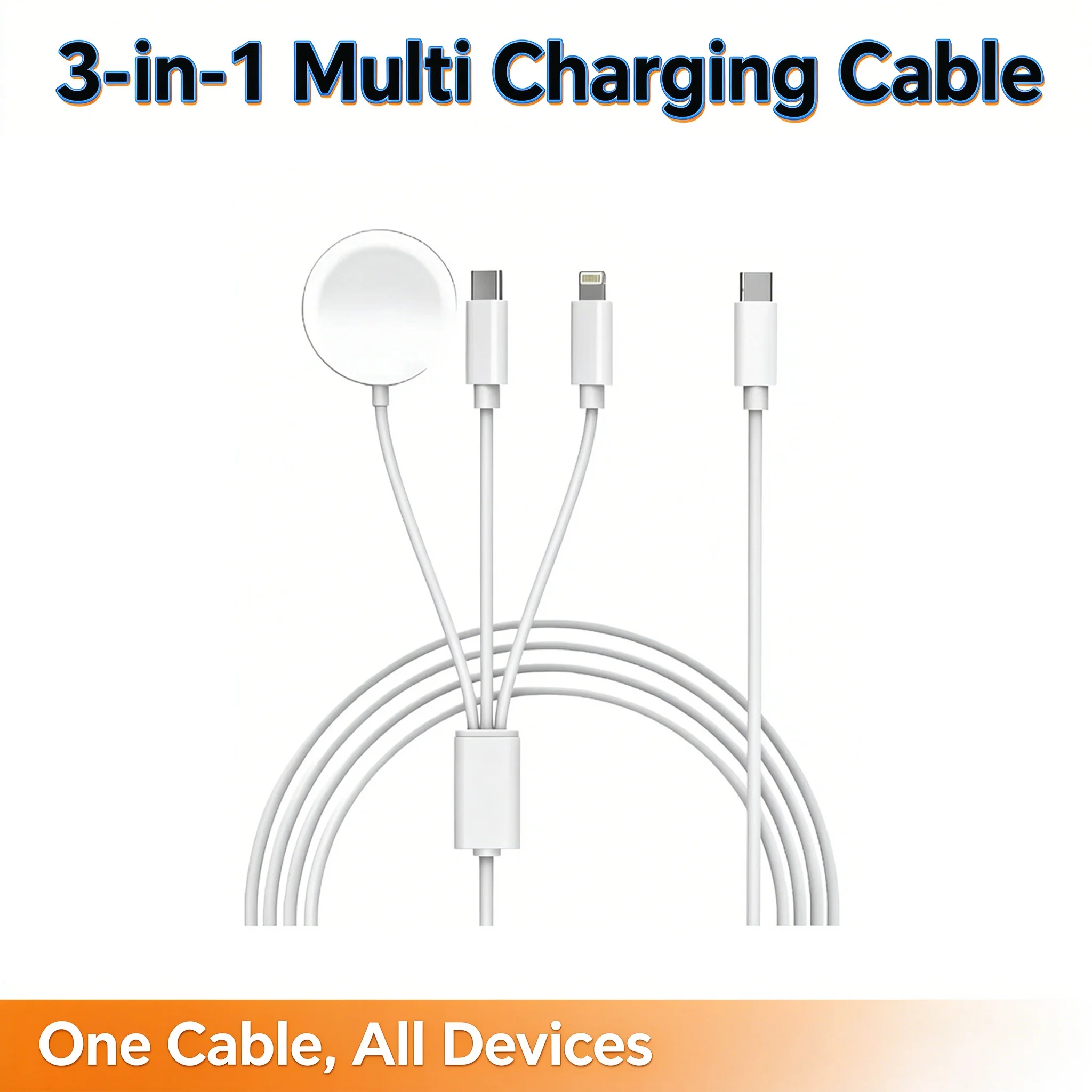 Type-C Interface Three-in-One Multifunctional Power Charging Cable, Integrated Magnetic Charging Pad For iPhone 18 17 16 Pro Max
