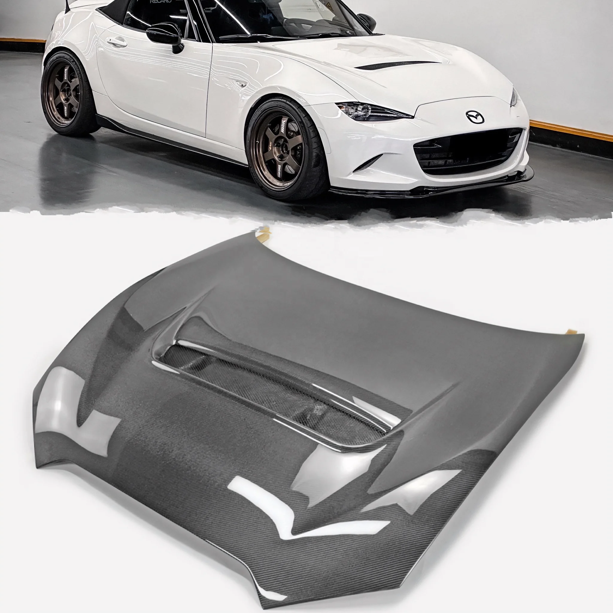 

For MX5 Miata ND GV Vented Front Hood Carbon Fiber Head Cover Car Modification Accessories