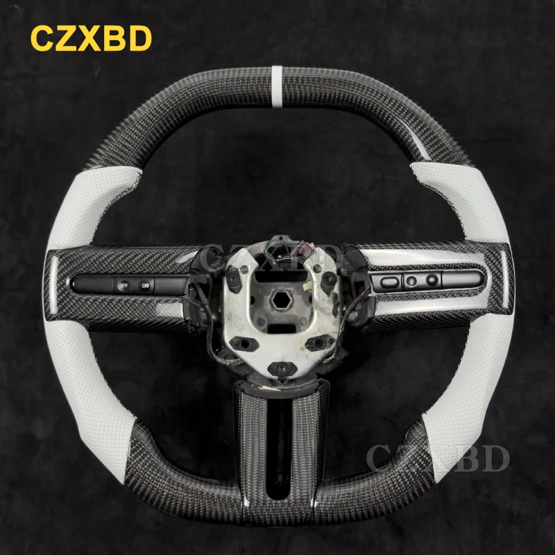 

Fit For Ford Mustang 2005 2006 2007 2008 2009 Real Carbon Fiber Steering Wheel High Quality Leather Customized