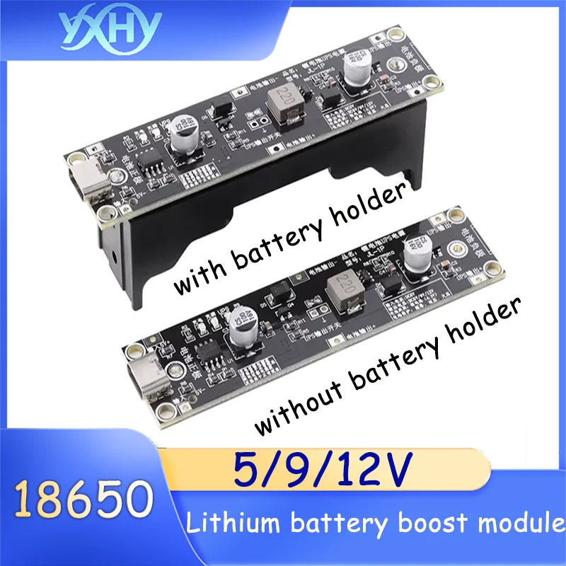 1pcs 18650 Lithium Battery Boost Module 5/9/12V Charge and Discharge UPS Uninterruptible Protection Integrated Charging Board Ty