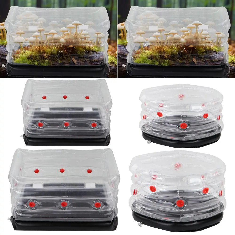 1PC Mushroom Grow Kit Inflatable Monotub Grow Bag with Plug Filter for Fresh Air Exchange Home Garden Seed Seedling Nursery Box