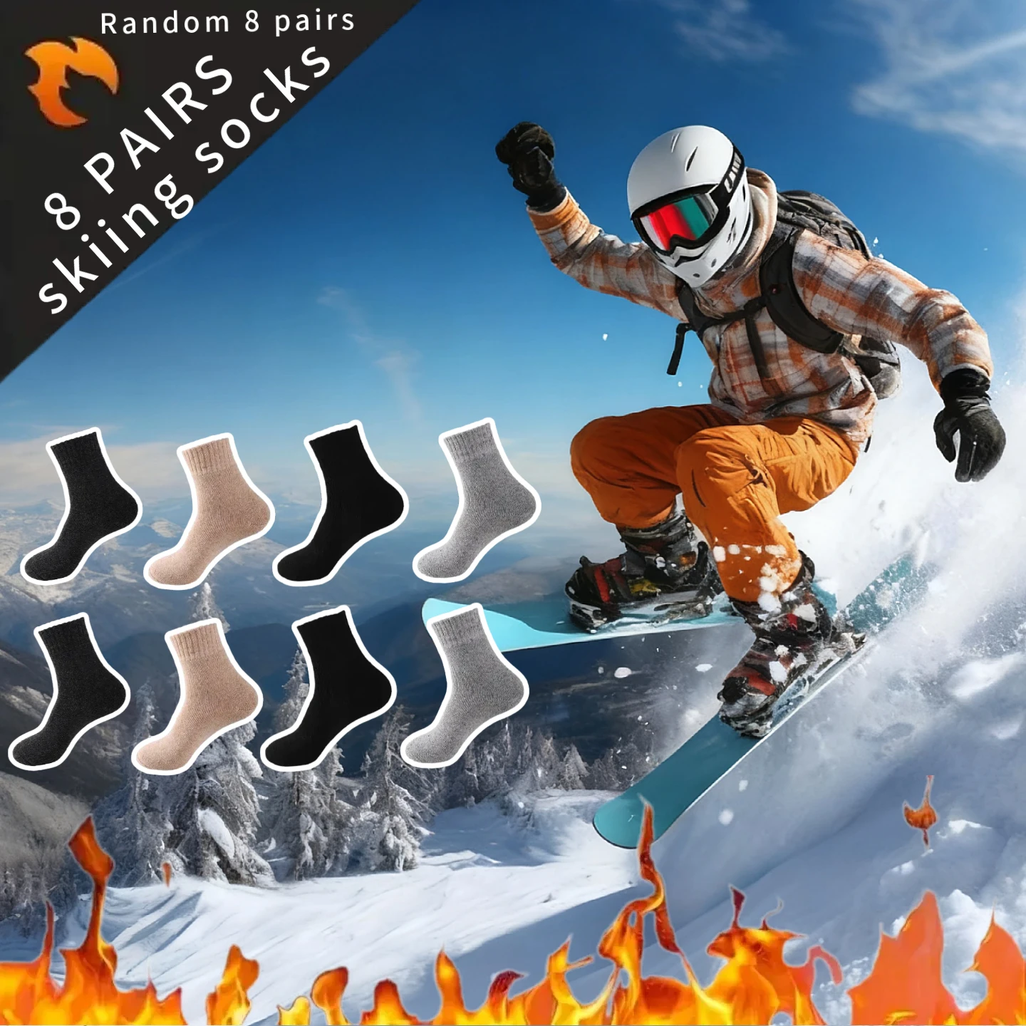 

8/4/1Pairs Merino Wool Socks Thermal Warm Winter Thick Hiking Boot Cozy Crew Cabin Comfy Womens Ladies Work Socks Pack