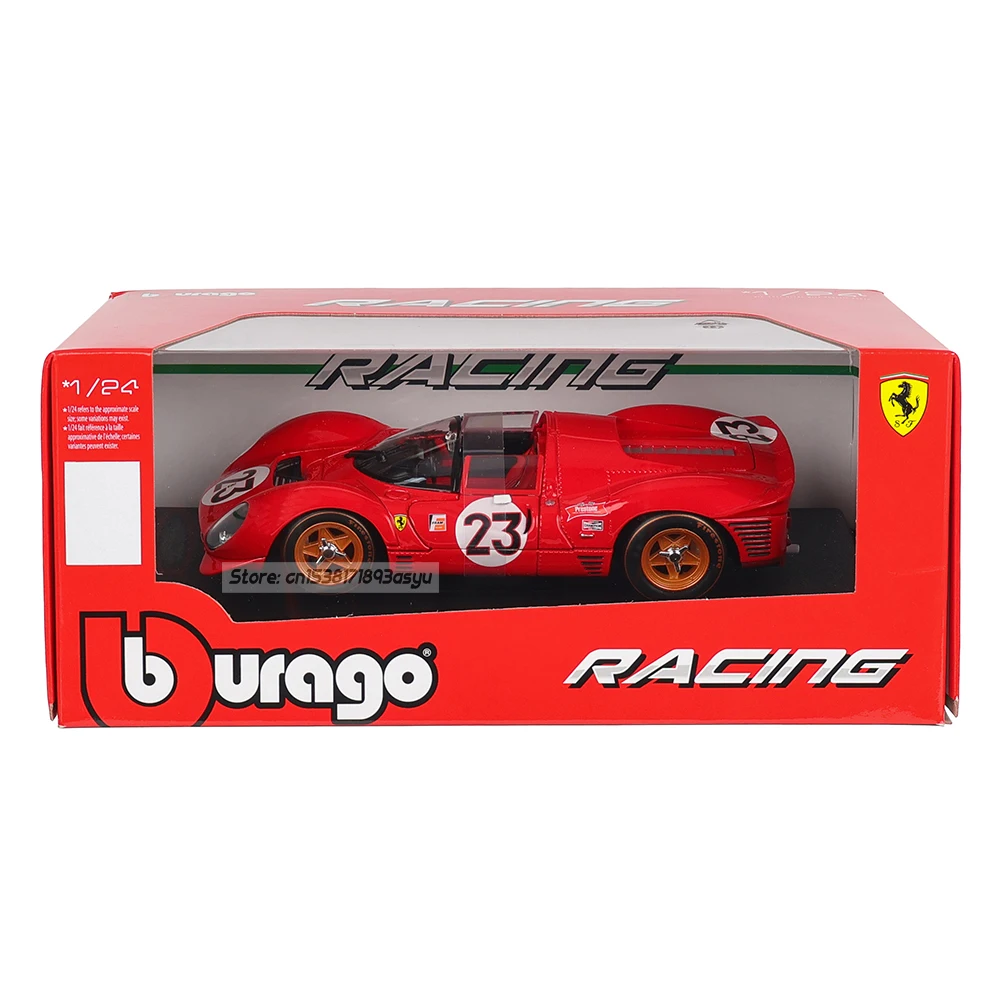 Bburago 1:24 페라리 330 P4 DAYTONA 1967 레이싱 스타일 합금 럭셔리 차량 다이캐스트 자동차 모델 장난감 컬렉션 선물