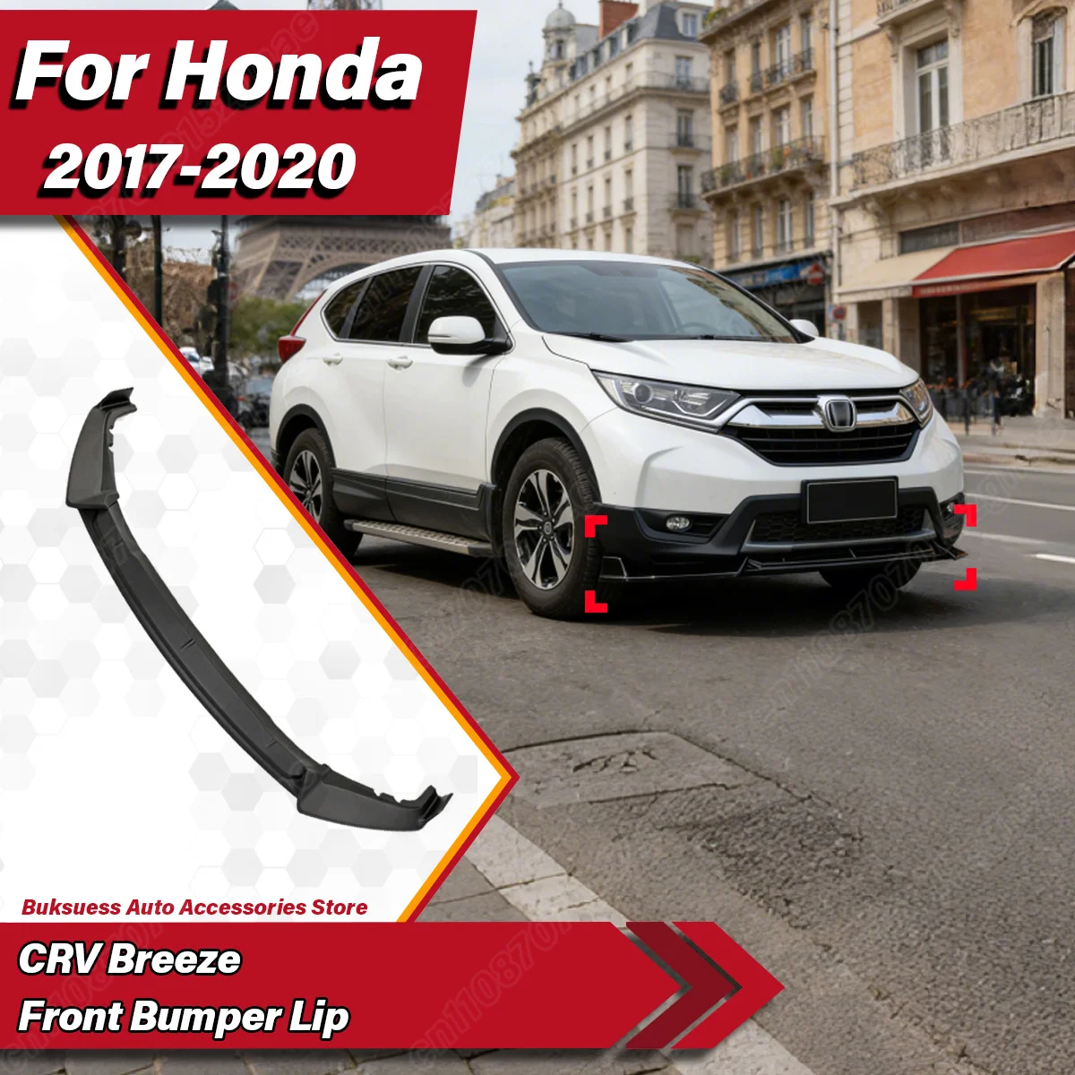 

For Honda CRV Breeze 2017 2018 2019 2020 Front Bumper Lip Chin Spoiler Protector Racing Style Splitter Diffuser Car Accessories