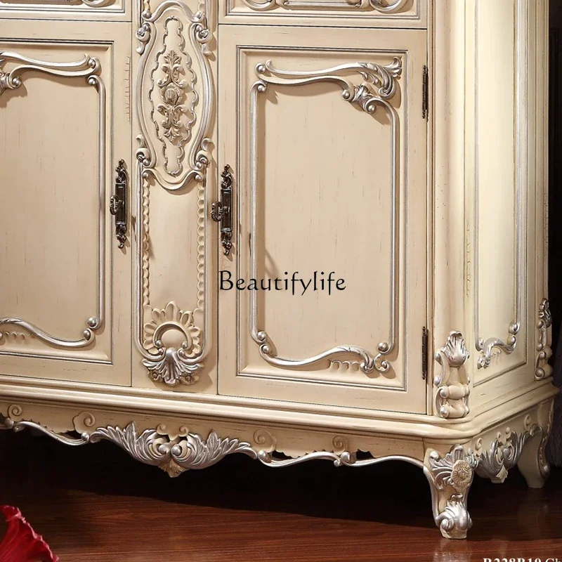 D38European-style carved household four-door side cabinets cupboards whole house furniture
