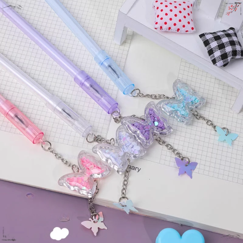 30 Pcs New Fresh Pendant Sequins Butterfly Neutral Pens Set Office Cute Student Exam Writing Tools Back To School