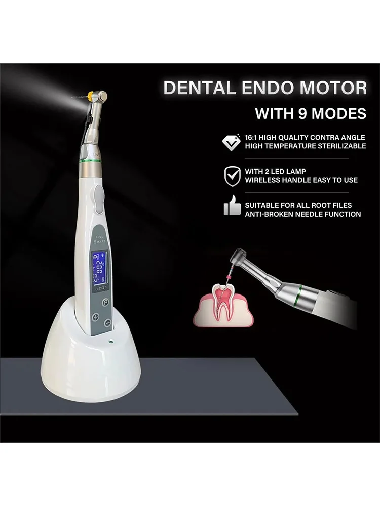Picture 7: Dental Smart Wireless Endo Motor With LED Lamp 16:1 Standard Contra Angle Handpiece Endodontic Root Canal Treatment tool